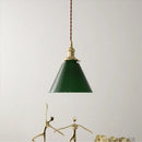 GobekUsa Copper Canopy LED Pendant Light Fixture Green Glass Hanging Lamp
