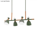 GobekUsa Green/Grey/White Metal Dome Shade Island Chandelier - Nordic Style Pendant Lamp with 4 Heads