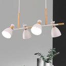 GobekUsa Green/Grey/White Metal Dome Shade Island Chandelier - Nordic Style Pendant Lamp with 4 Heads