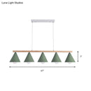 GobekUsa Green Iron Island Pendant with Nordic Design- 3/5 Head Ceiling Light