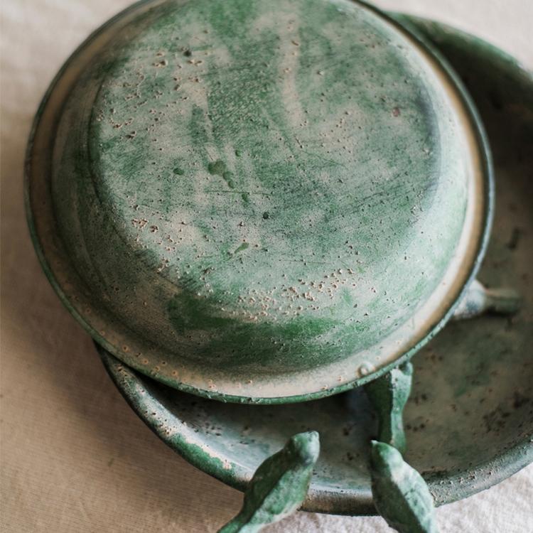 Green Iron Tray Bird Decorative Tray