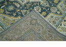 Ivory Teal Silver Olive Wool Area Rug - Hand Knotted Heriz Medallion by The Rug Decor