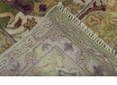 Green, Ivory And Gold Transition Hand Knotted Custom Made wool area rug by The Rug Decor