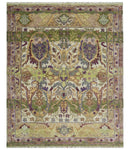 Green, Ivory And Gold Transition Hand Knotted Custom Made wool area rug by The Rug Decor