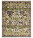 Green, Ivory And Gold Transition Hand Knotted Custom Made wool area rug by The Rug Decor