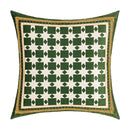 Green leaves moss printed velvet cushion cover living room decor by Decorbites