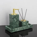 GobekUsa Green Marble Bathroom Set: Dispenser, Dish, Holder, Tissue Box & Accessories