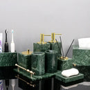 GobekUsa Green Marble Bathroom Set: Dispenser, Dish, Holder, Tissue Box & Accessories