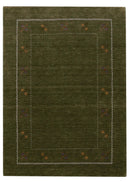 Green Wool Hand Loomed Gabbeh Border Area Rug Modern Designs by The Rug Decor