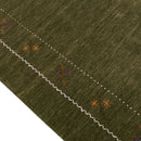 Green Wool Hand Loomed Gabbeh Border Area Rug Modern Designs by The Rug Decor