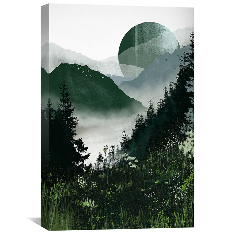 Green Moon Canvas