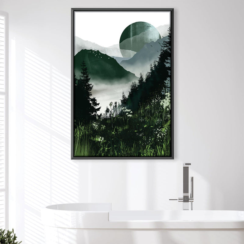 Green Moon Canvas