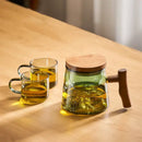 Green mountain glass tea cup set dining room heat resistant glass by Decorbites
