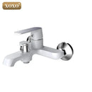 GobekUsa Brass Chrome Wall Mounted Shower Faucet Set with Green Orange Shower Head