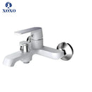 GobekUsa Brass Chrome Wall Mounted Shower Faucet Set with Green Orange Shower Head