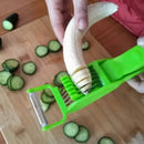 Green plastic 2-in-1 peeler slicer – kitchen carrot round cutter by Decorbites