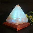 Green pyramid himalayan crystal usb salt night light bedroom decor by Decorbites