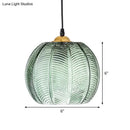 GobekUsa Mara - Green Ribbed Glass Pumpkin Dinette Pendant Lamp