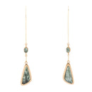 Green Seraphinite Golden Bronze Threader Earrings
