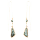 Green Seraphinite Golden Bronze Threader Earrings