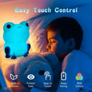 Green silicone frog night light bedroom dimmable lamp by Decorbites