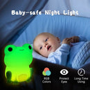 Green silicone frog night light bedroom dimmable lamp by Decorbites
