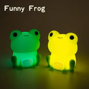 Green silicone frog night light bedroom dimmable lamp by Decorbites