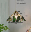 GobekUsa Clear Glass LED Pendant Light Tiffany Butterfly Hanging Lamp
