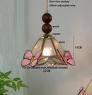 GobekUsa Clear Glass LED Pendant Light Tiffany Butterfly Hanging Lamp