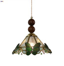 GobekUsa Clear Glass LED Pendant Light Tiffany Butterfly Hanging Lamp