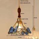 GobekUsa Clear Glass LED Pendant Light Tiffany Butterfly Hanging Lamp