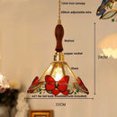 GobekUsa Clear Glass LED Pendant Light Tiffany Butterfly Hanging Lamp