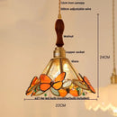 GobekUsa Clear Glass LED Pendant Light Tiffany Butterfly Hanging Lamp