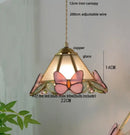 GobekUsa Clear Glass LED Pendant Light Tiffany Butterfly Hanging Lamp