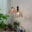 GobekUsa Clear Glass LED Pendant Light Tiffany Butterfly Hanging Lamp
