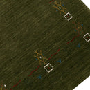 Green Hand Loomed Wool Tribal Border Area Rug - Geometric Design by The Rug Decor