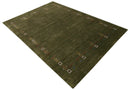 Green Hand Loomed Wool Tribal Border Area Rug - Geometric Design by The Rug Decor