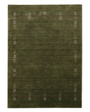 Green Hand Loomed Wool Tribal Border Area Rug - Geometric Design by The Rug Decor