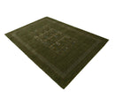 Green Tribal Geometric Center Pattern Hand Loomed Wool Area Rug by The Rug Decor