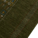 Green Tribal Geometric Center Pattern Hand Loomed Wool Area Rug by The Rug Decor