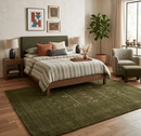 Green Tribal Geometric Center Pattern Hand Loomed Wool Area Rug by The Rug Decor
