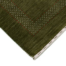 Green Tribal Center Pattern Hand Loomed Wool Area Rug