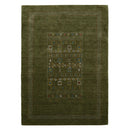 Green Tribal Geometric Center Pattern Hand Loomed Wool Area Rug by The Rug Decor