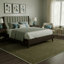 Green Tribal Center Pattern Hand Loomed Wool Area Rug