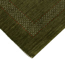 Green Tribal Geometric Center Pattern Hand Loomed Wool Area Rug by The Rug Decor