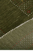 Green Tribal Geometric Center Pattern Hand Loomed Wool Area Rug by The Rug Decor