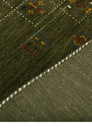 Green Tribal Hand Loomed Wool Area Rug - Traditional Multicolor Authentic by The Rug Decor