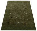 Green Tribal Hand Loomed Wool Area Rug - Traditional Multicolor Authentic by The Rug Decor