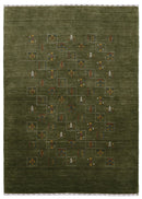Green Tribal Design Hand Loomed Wool Area Rug