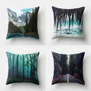 Green tropical leaves forest pillowcase living room nature decor by Decorbites